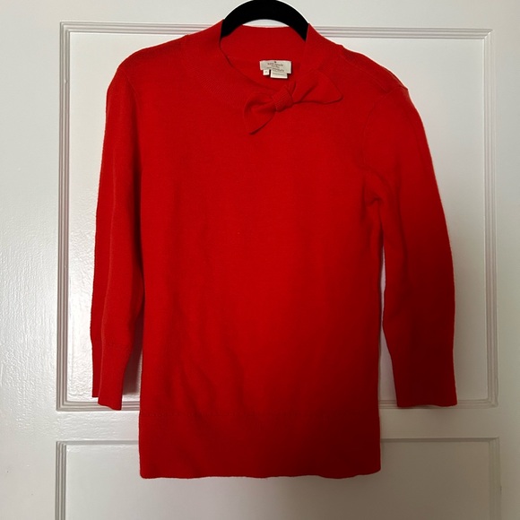 kate spade Sweaters - Kate Spade Bow Neck Retro Chic Red Wool/Cashmere Sweater - Small
